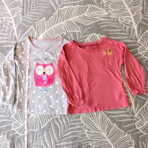 Bundle of 2 Carter's 100% Cotton Girl Long sleeve Shirts